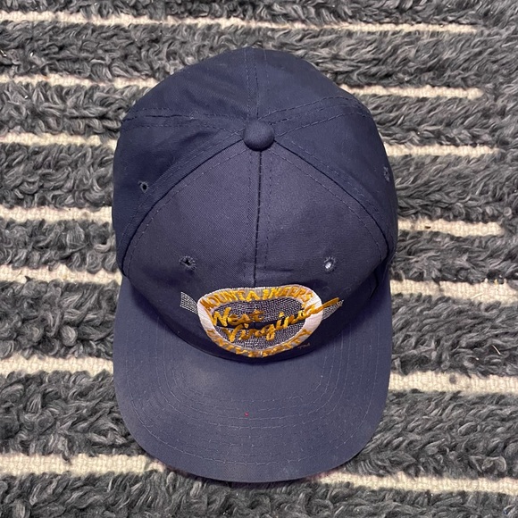 Vintage 80’s 90’s West Virginia Mountaineers Blue Snap Back Hat WVU Cap - Picture 3 of 7